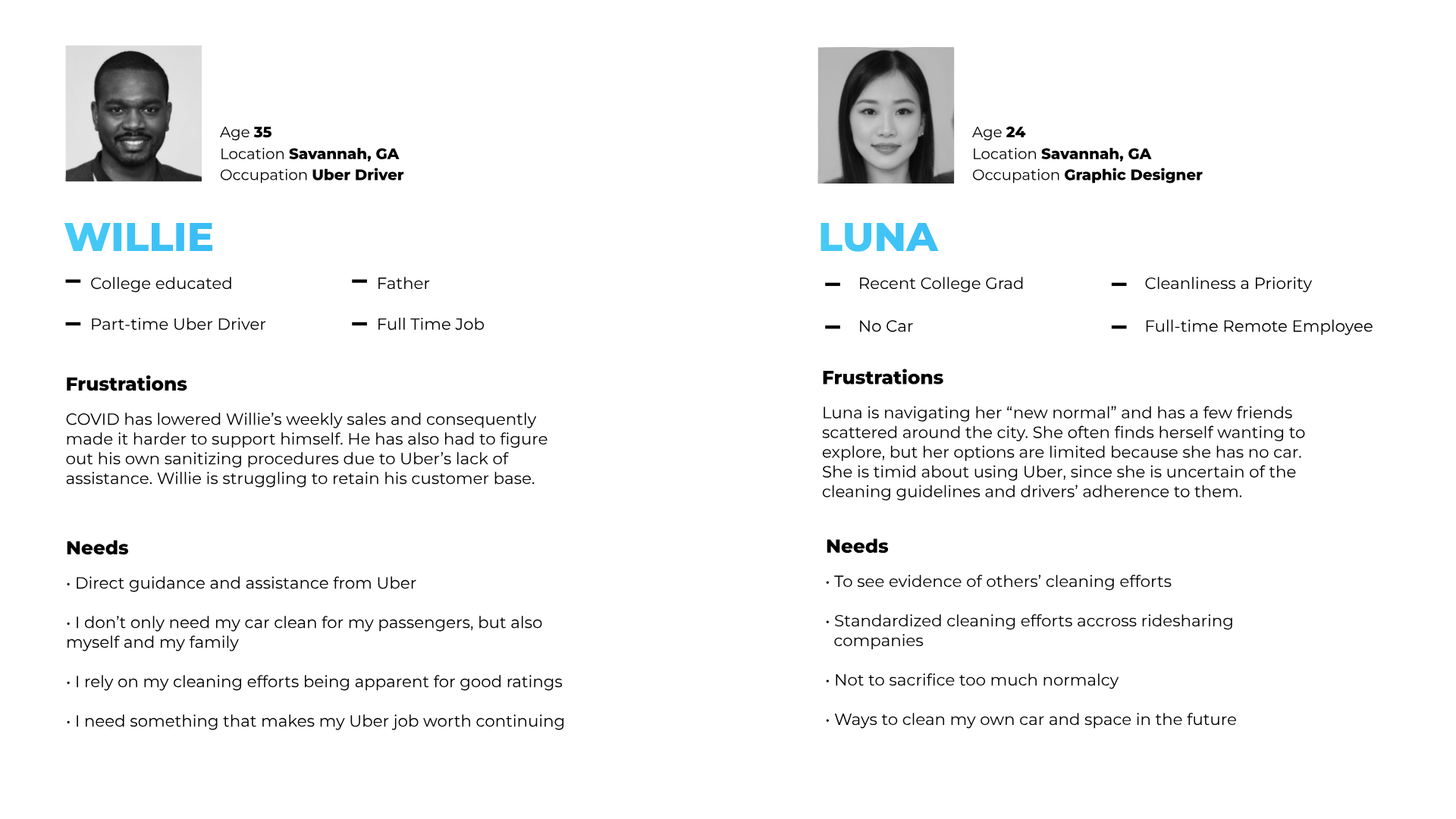 User persona — rideshare driver
