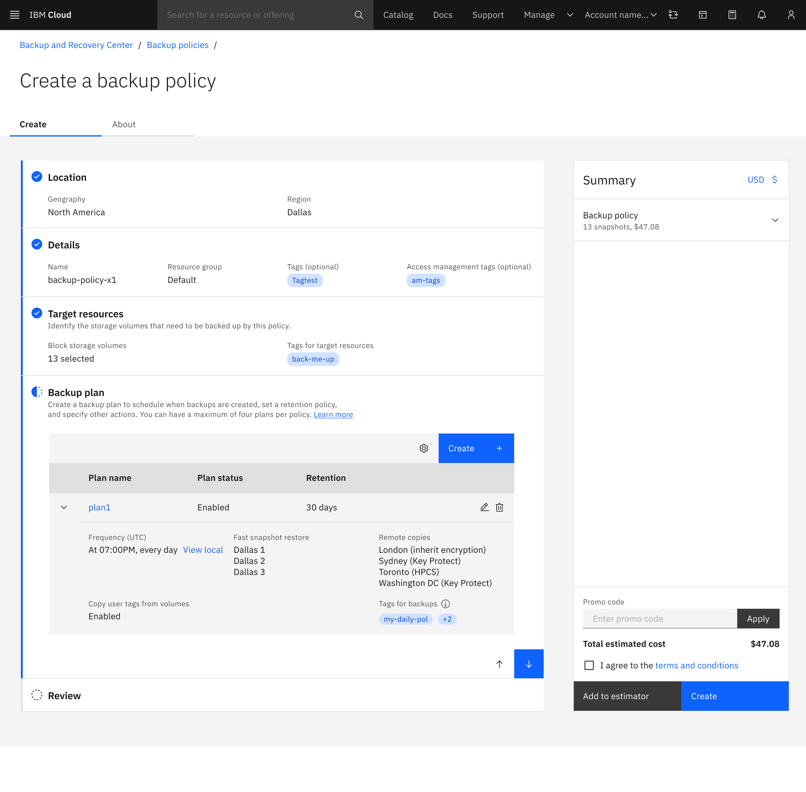 Policy configuration flow